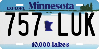 MN license plate 757LUK
