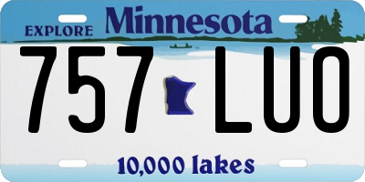 MN license plate 757LUO