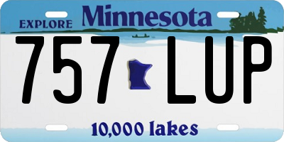 MN license plate 757LUP