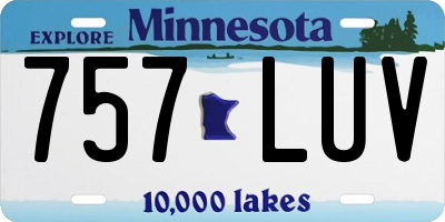 MN license plate 757LUV