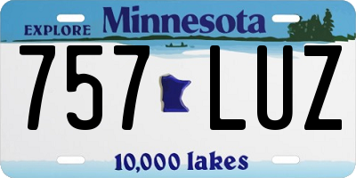MN license plate 757LUZ
