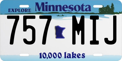 MN license plate 757MIJ
