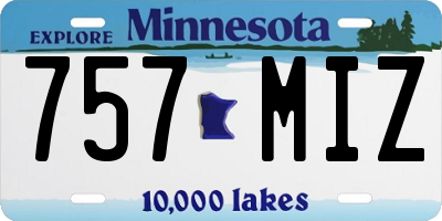MN license plate 757MIZ