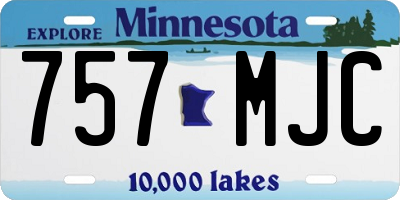 MN license plate 757MJC