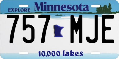 MN license plate 757MJE