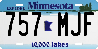 MN license plate 757MJF
