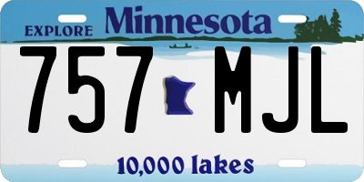 MN license plate 757MJL