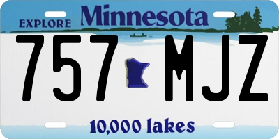 MN license plate 757MJZ