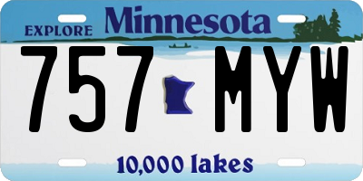 MN license plate 757MYW