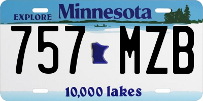 MN license plate 757MZB