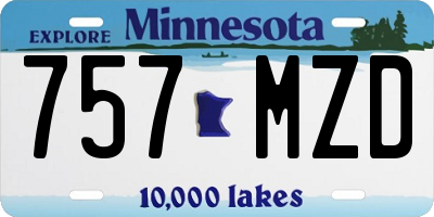 MN license plate 757MZD