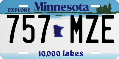 MN license plate 757MZE