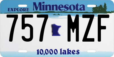 MN license plate 757MZF
