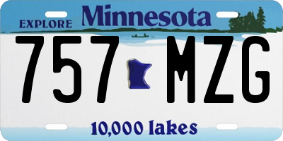 MN license plate 757MZG
