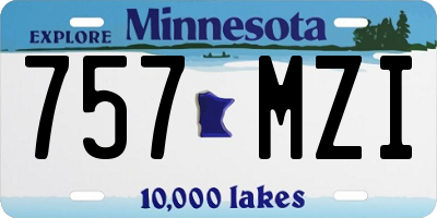MN license plate 757MZI