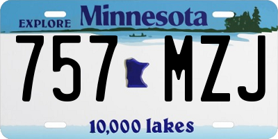MN license plate 757MZJ