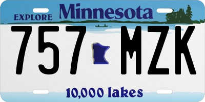 MN license plate 757MZK