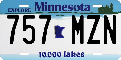 MN license plate 757MZN