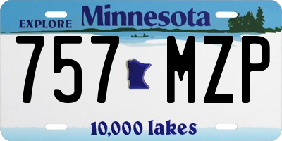 MN license plate 757MZP