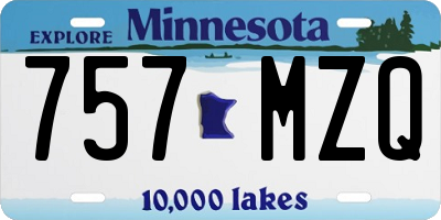 MN license plate 757MZQ