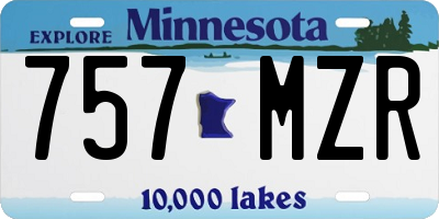 MN license plate 757MZR