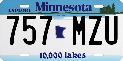 MN license plate 757MZU