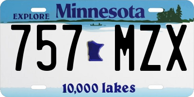 MN license plate 757MZX