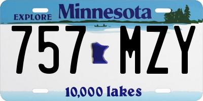 MN license plate 757MZY