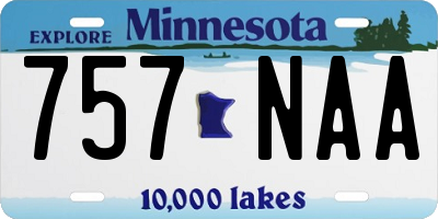 MN license plate 757NAA