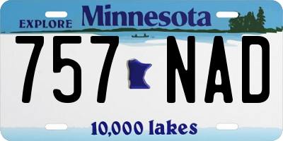 MN license plate 757NAD