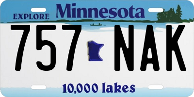 MN license plate 757NAK