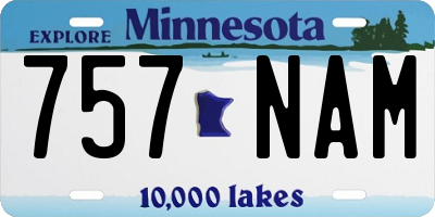 MN license plate 757NAM