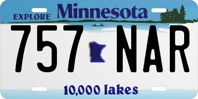 MN license plate 757NAR