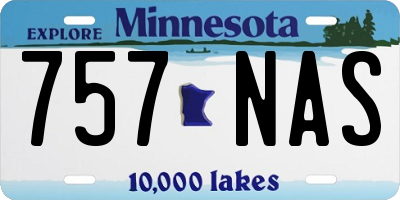 MN license plate 757NAS