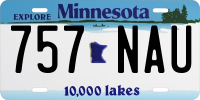 MN license plate 757NAU