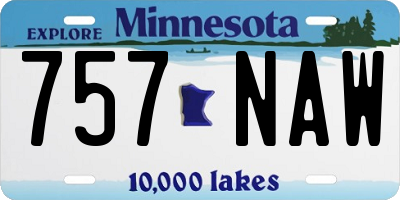MN license plate 757NAW