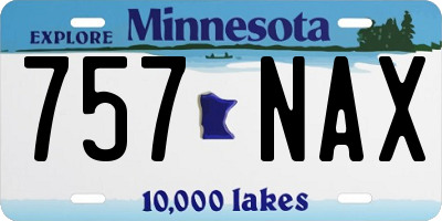 MN license plate 757NAX