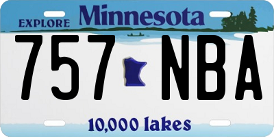 MN license plate 757NBA