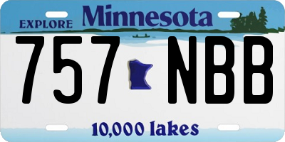 MN license plate 757NBB