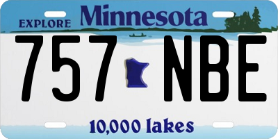 MN license plate 757NBE