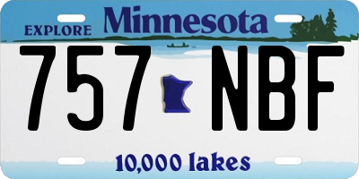 MN license plate 757NBF