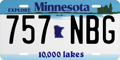 MN license plate 757NBG