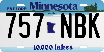 MN license plate 757NBK