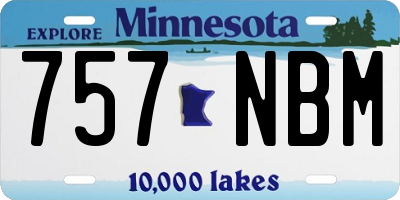 MN license plate 757NBM