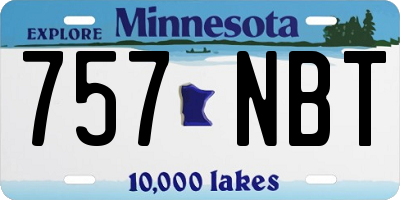 MN license plate 757NBT