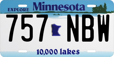 MN license plate 757NBW