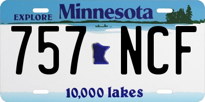 MN license plate 757NCF