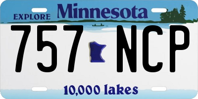 MN license plate 757NCP