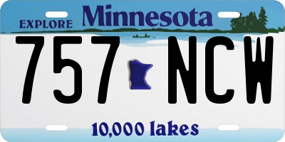 MN license plate 757NCW