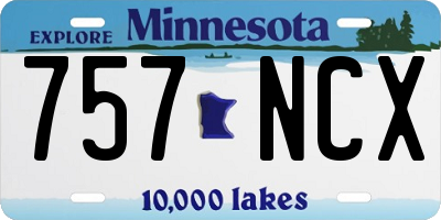 MN license plate 757NCX
